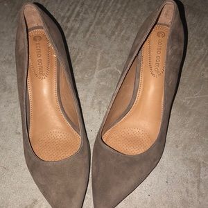 Brown Swede high heels, never worn before